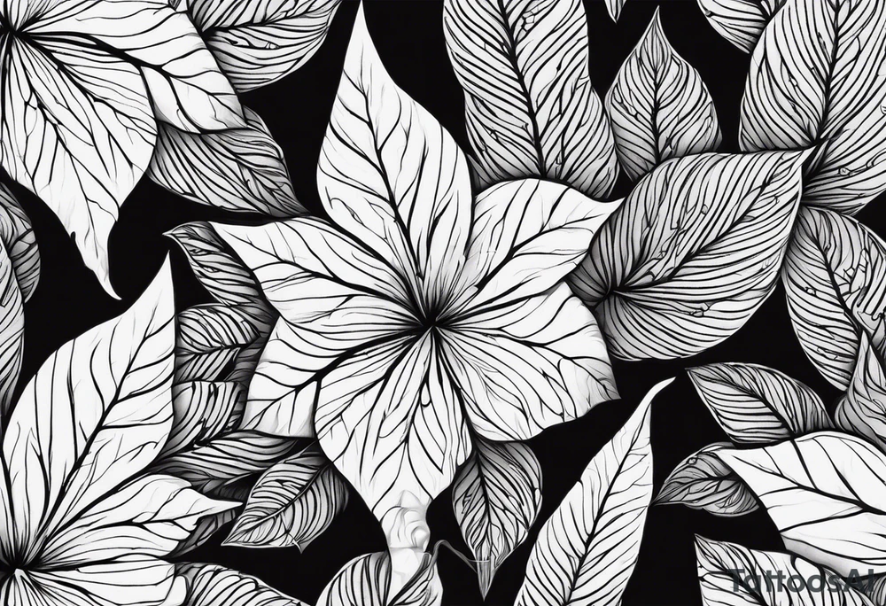 Fractals leaf tattoo idea