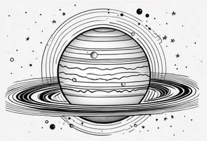simple jupiter tattoo design incorporate dotwork tattoo idea