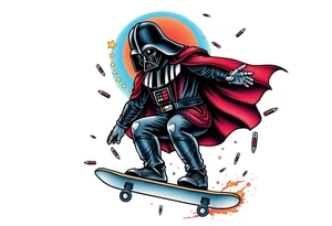 MEMORY TATTOO
Darth Vader skateboarding outdoors, bullets, heaven, star wars>blue and red 
"Darth Carter"
12/29/88-01/06/24 tattoo idea
