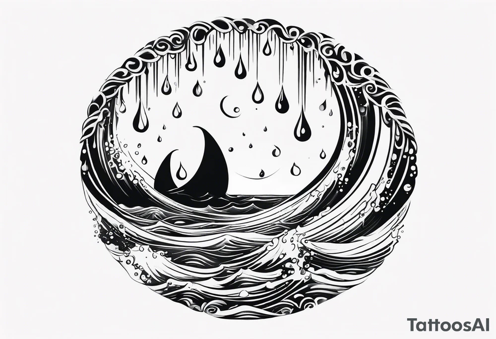 water drop falling into ocean tattoo idea