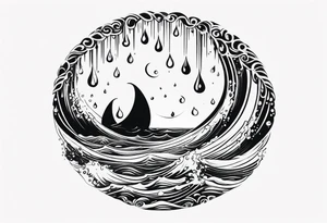 water drop falling into ocean tattoo idea