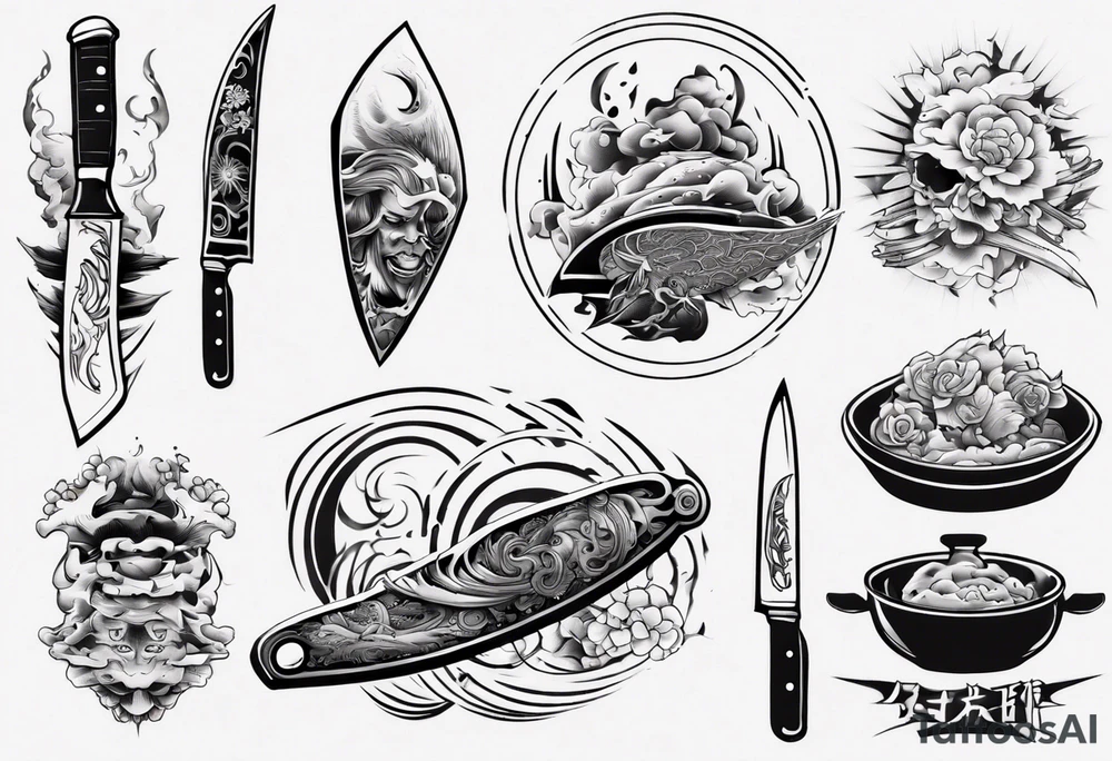Japanese Chef Knife tattoo idea