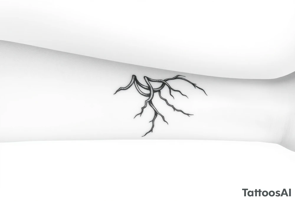 wide System of pipes that transitions and transforms at the end into thick, widespread 
veins of forearm tattoo idea