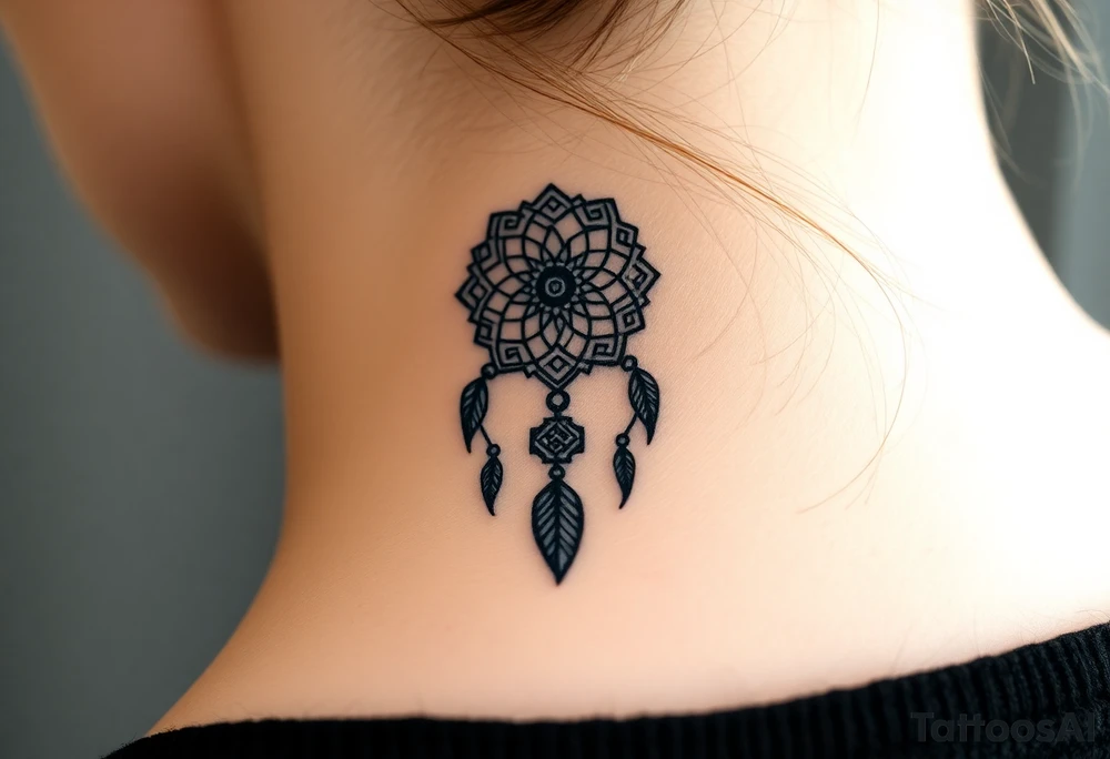 Nia letters with a dreamcatcher tattoo idea