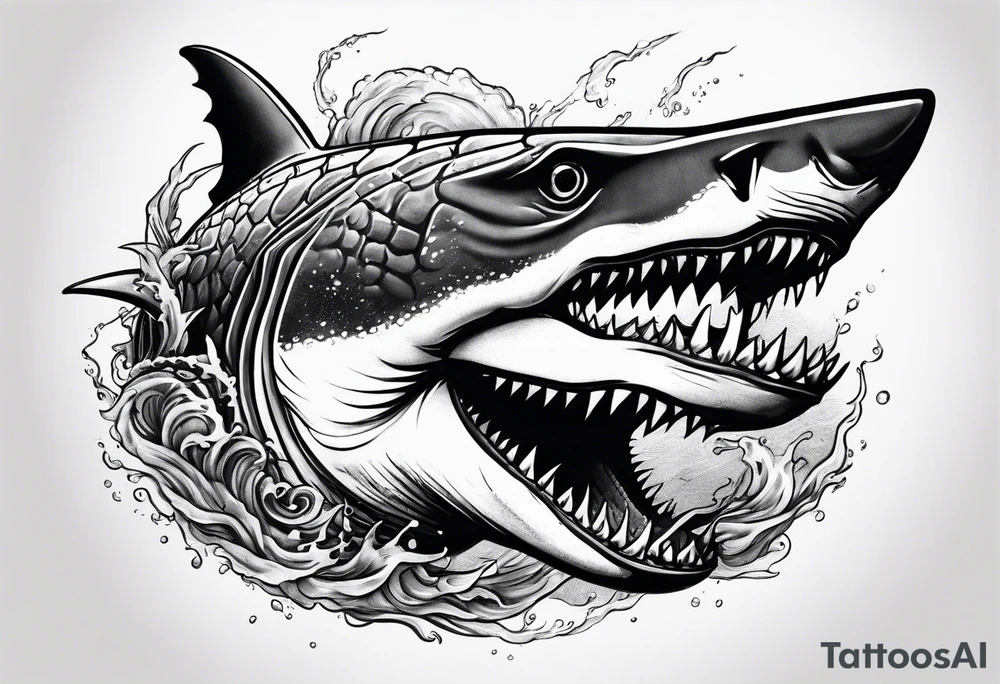 shark vs crocodile tattoo idea