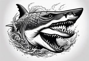 shark vs crocodile tattoo idea