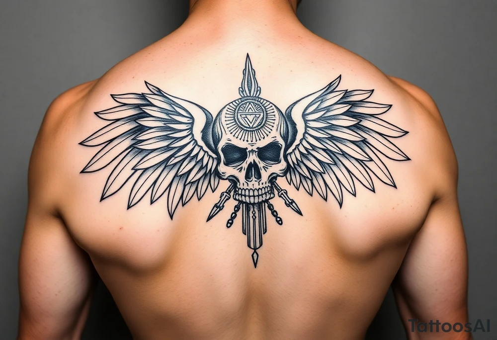 Create a mexican Aztec tattoo with life and death as the theme tattoo idea