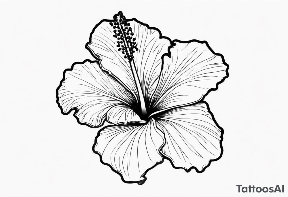 hibiscus flower with the word amor as the stem tattoo idea