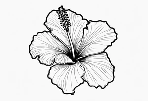 hibiscus flower with the word amor as the stem tattoo idea