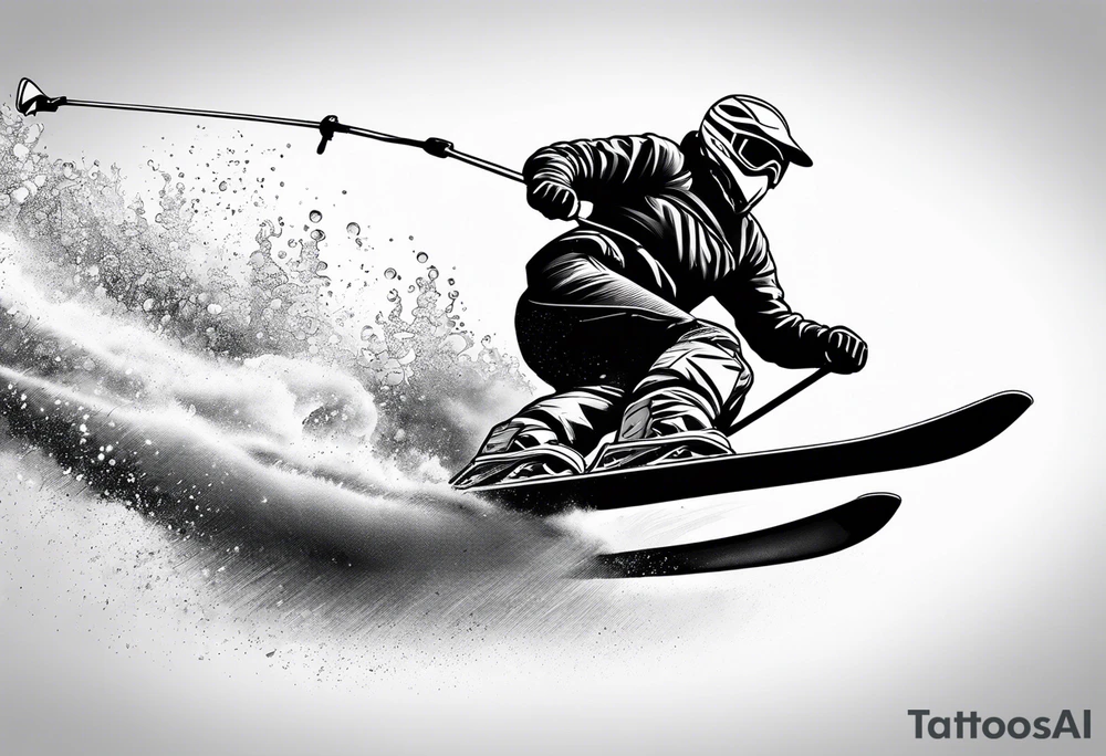 snow skier, water skier and mountain biking tattoo idea