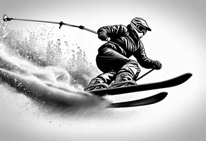 snow skier, water skier and mountain biking tattoo idea