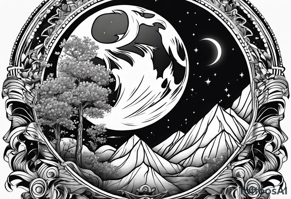 sacred moon tattoo idea