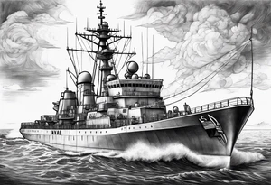 Naval ship tattoo idea