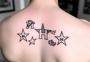 Combine all athletics Houston team logos into one nice one tattoo idea