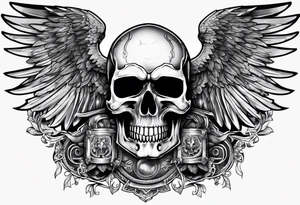 Warhammer 40k chest tattoo skull and wings tattoo idea