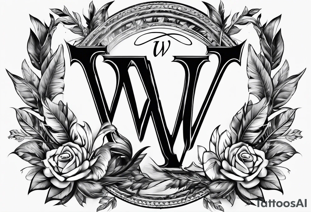 The letter W with arrows incorporated tattoo idea