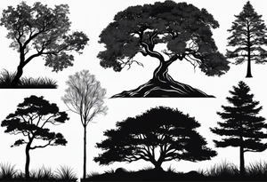 Tree silhouette simple tattoo idea