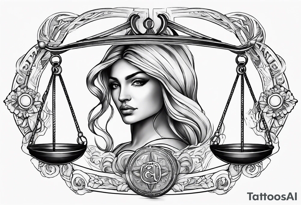 libra zodiac sign tattoo idea