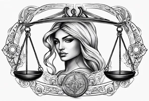 libra zodiac sign tattoo idea