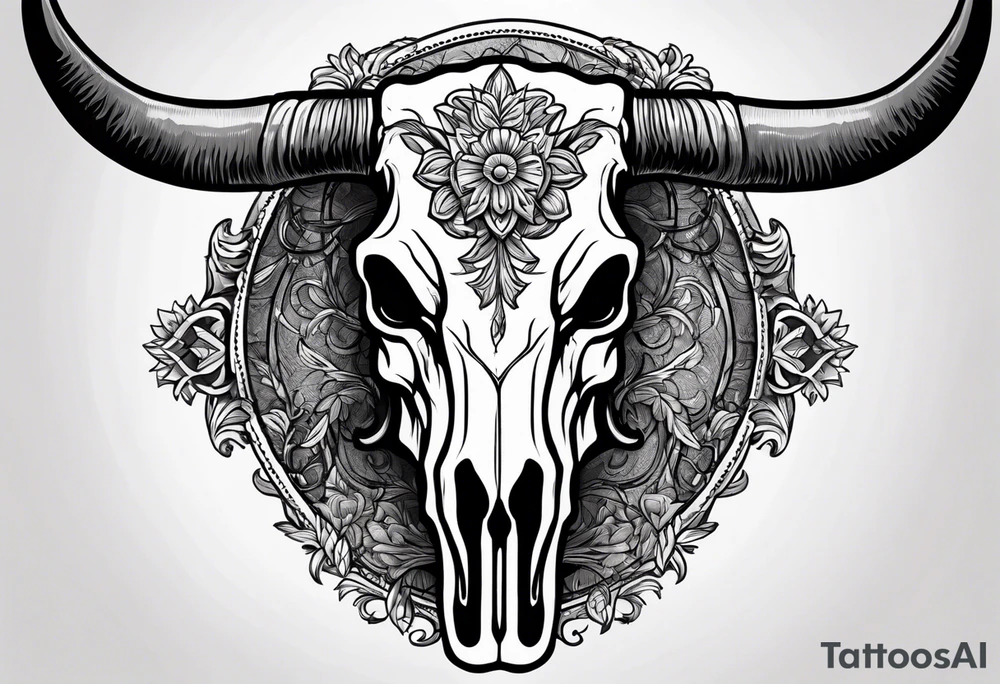 longhorn skull tattoo idea