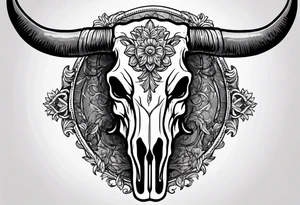 longhorn skull tattoo idea