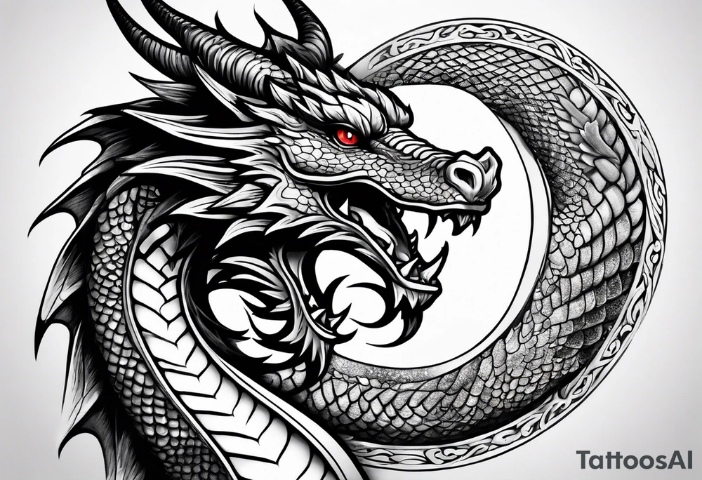 Dragon with a heart tattoo idea