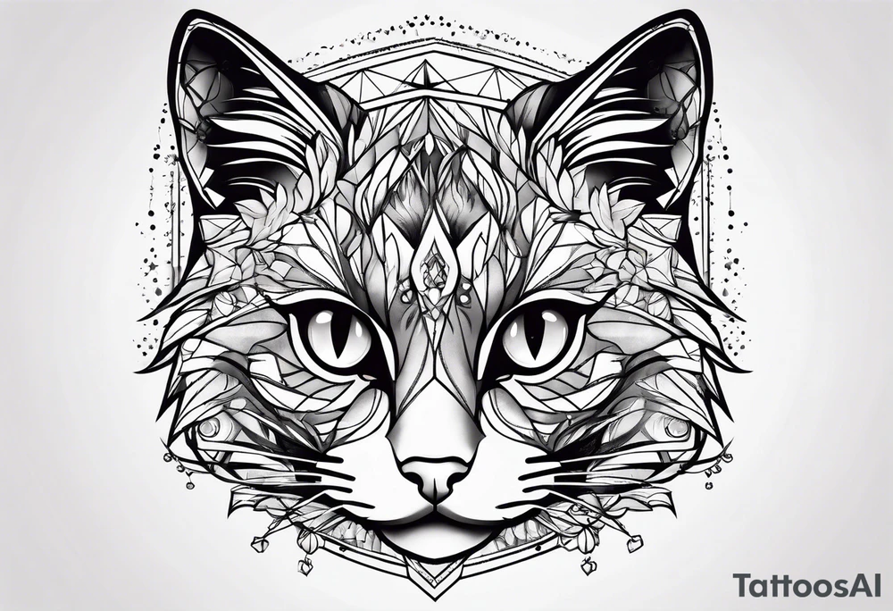 a cute cat tattoo idea