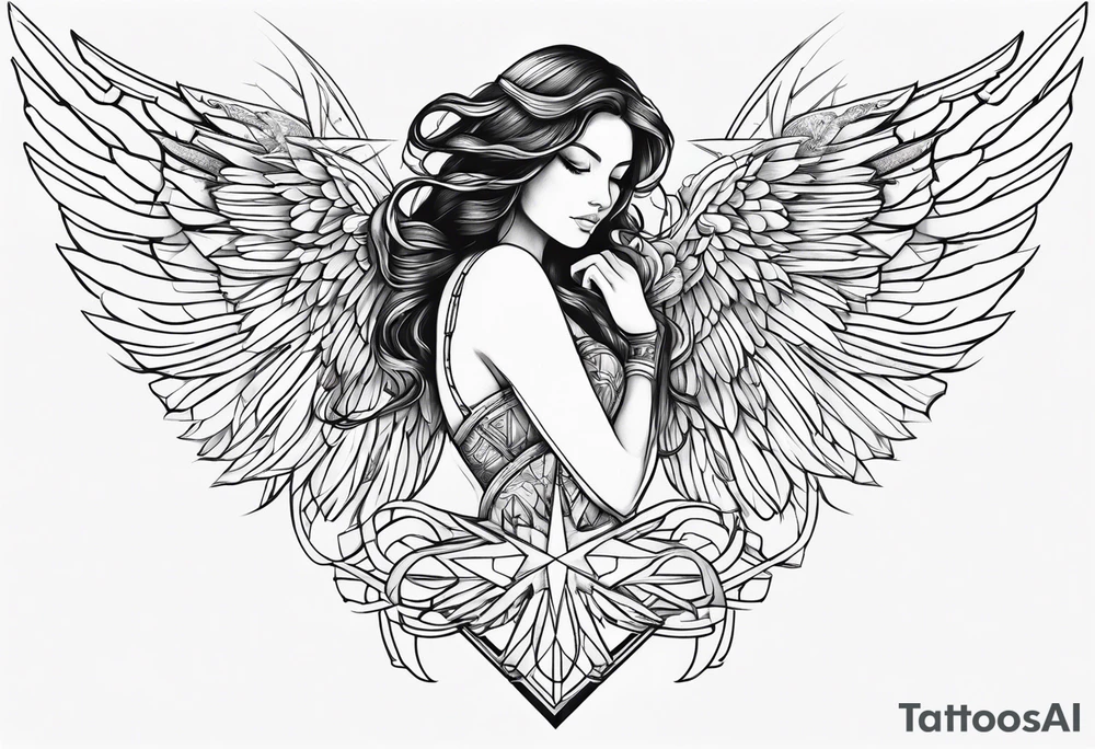 Survival love angel tattoo idea