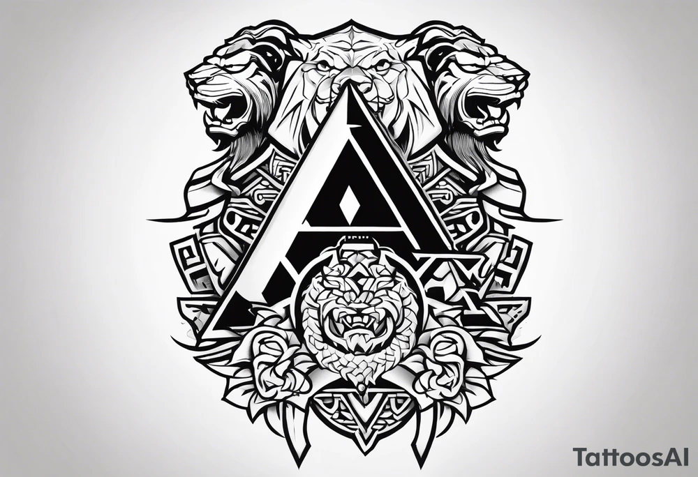 Valhalla sword shield axe Valknut stairs dragon lion tattoo idea Valhalla sword shield axe Valknut stairs dragon lion tattoo idea