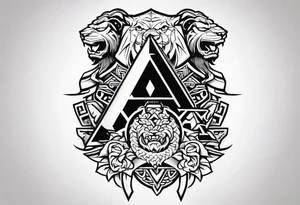 Valhalla  sword shield axe Valknut  stairs dragon lion tattoo idea