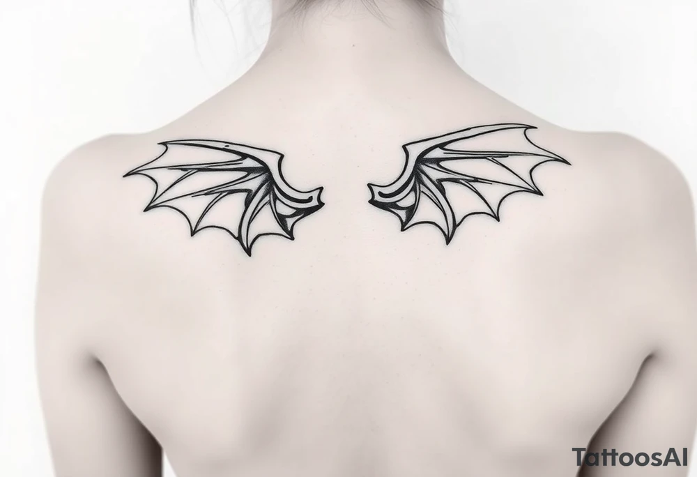 Dragon wings tattoo idea | TattoosAI