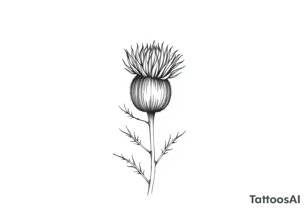 thistle minimalist tattoo idea