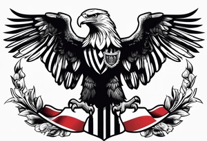 Two eagle holding albanian flag tattoo idea