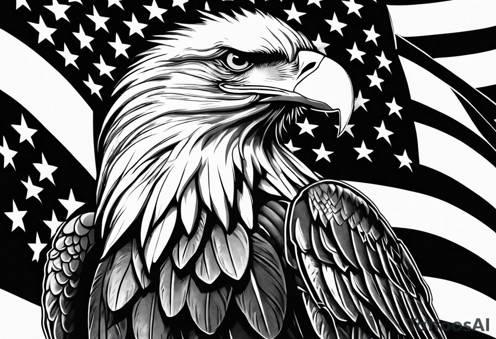 Bald eagle and a spartan helmet with American flag background tattoo idea Bald eagle and a spartan helmet with American flag background tattoo idea
