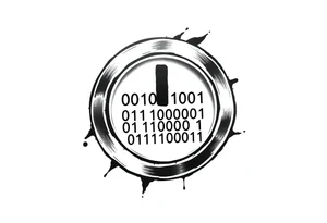 A Power Button with the Binary Text "00100001 01100011 01110000 01110101" Embedded in the button tattoo idea