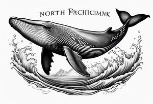 Backwards Breaching North Pacific humpback whale tattoo idea