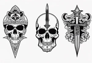 Skull and dagger tattoo idea