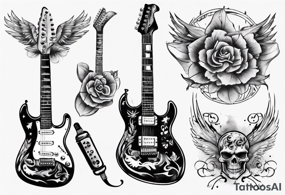 electric guitar tattoo idea