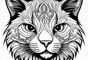 Powerful Himalayan smoosh face cat that is roaring tattoo idea