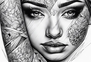 tissue pain on arm fragmented tattoo idea