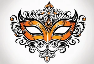 Masquerade mask that is orange and black tattoo idea