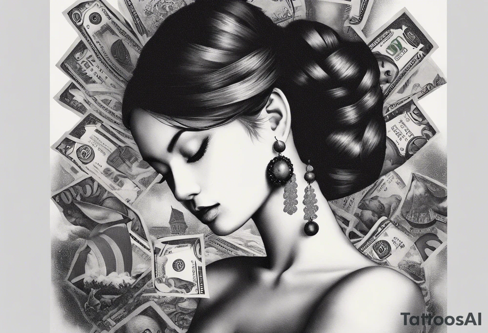 money and fire and love tattoo idea