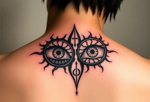 Itachi and Sasuke's mangekyo sharingan eyes side by side tattoo idea