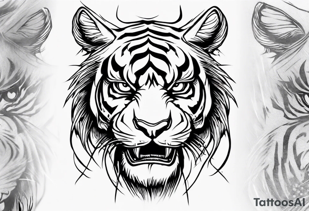 A tiger surrounded by lightning for a forearm sleeve. Also leaving room for a symbol to be below the tiger tattoo idea