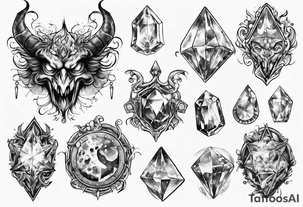 The Demon Stolas obsessed with gems, knowledge of astrology and poisonous gems. tattoo idea