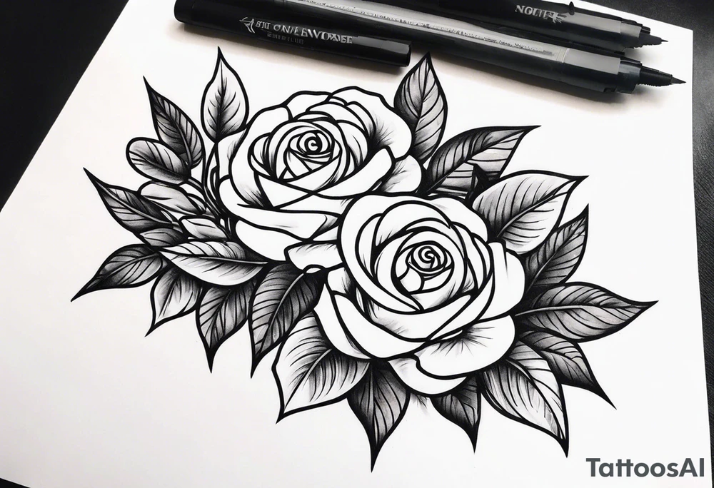 roses made of money tattoo idea