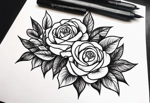 roses made of money tattoo idea