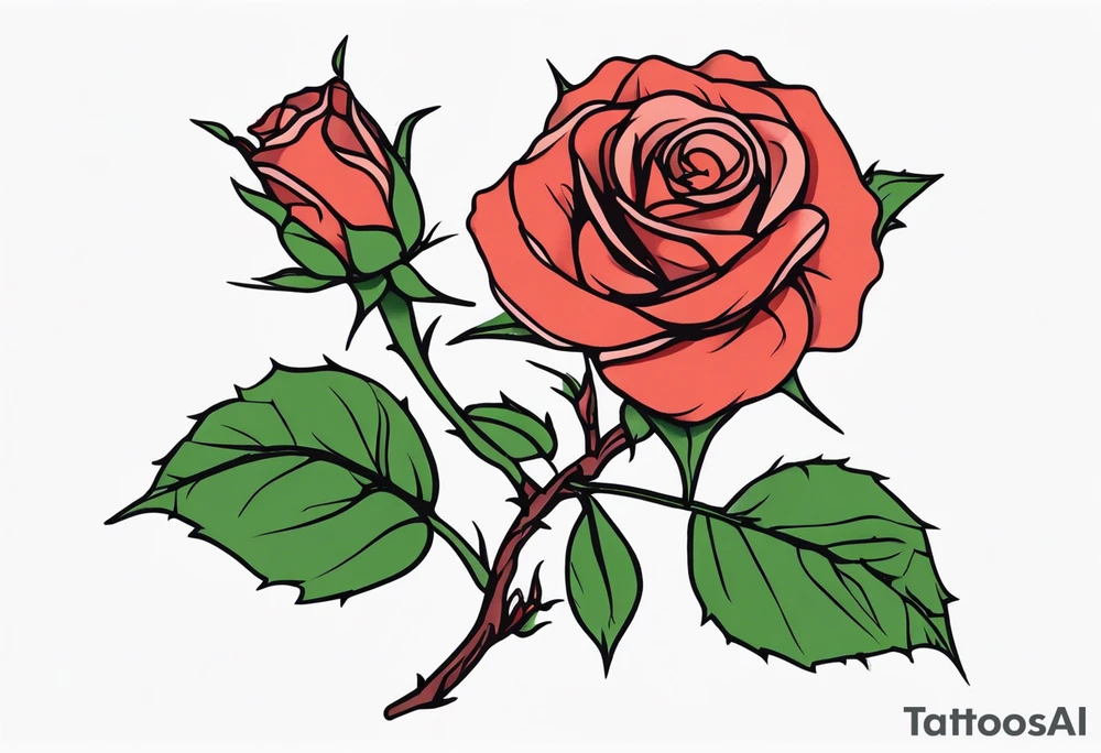 Thorny Vine Rose tattoo idea