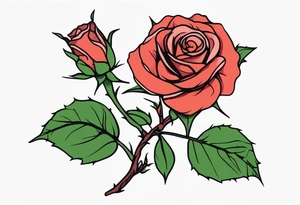 Thorny Vine Rose tattoo idea