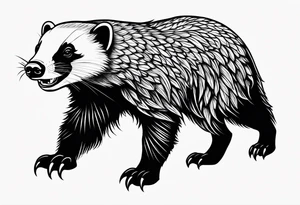 Beautiful powerful honey badger tattoo idea